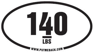 Dumbbell Number Sticker Set - 3 lbs - 200 lbs - White on Black Round V